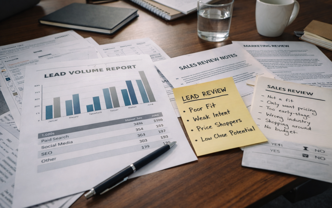 Lead volume report looks strong while sales notes show weak lead quality and low close potential